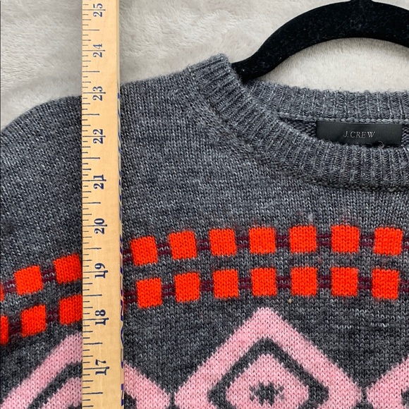 J.CREW | XXS WOMENS |  WOOL SWEATER in GREY BOLD` GEOMETRIC PATTERN 77366 - Picture 6 of 10